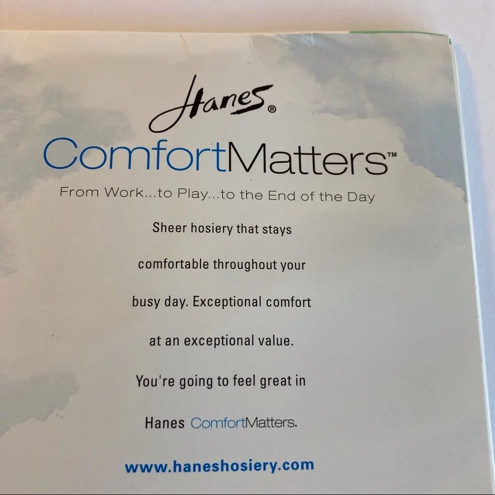 HANES Women’s Comfort Matters Sheer Nylons Non Control Sandalfoot Off Black ef